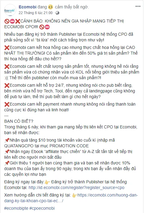 Mẫu bài viết quảng cáo cảnh báo gây sốt