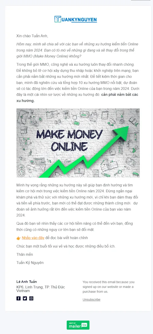Content là gì? Giải thích dễ hiểu các loại Content 8 Mẫu email marketing