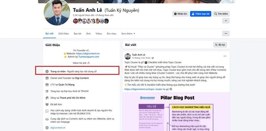 Người sáng tạo nội dung số trên Facebook