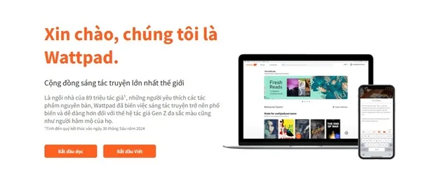 Web dịch truyện kiếm tiền Wattpad