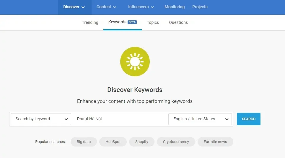 Công cụ hỗ trợ content marketing Buzzsumo