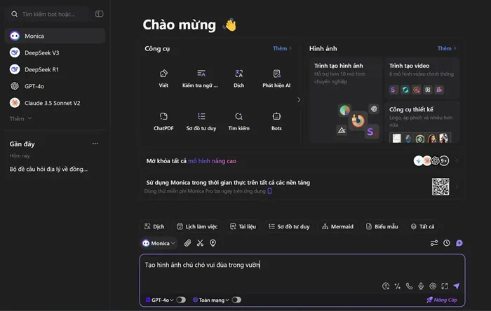 công cụ AI viết content Monica