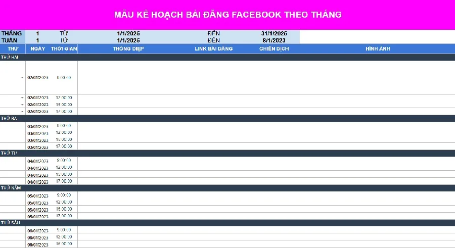 Mẫu plan content cho Fanpage tối ưu chuẩn nhất (2025) 6 Mẫu kế hoạch đăng bài Fanpage theo tháng