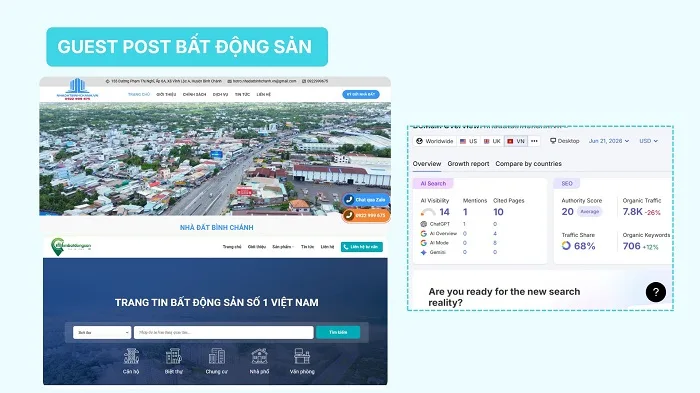 Backlink bất động sản từ Guest Post