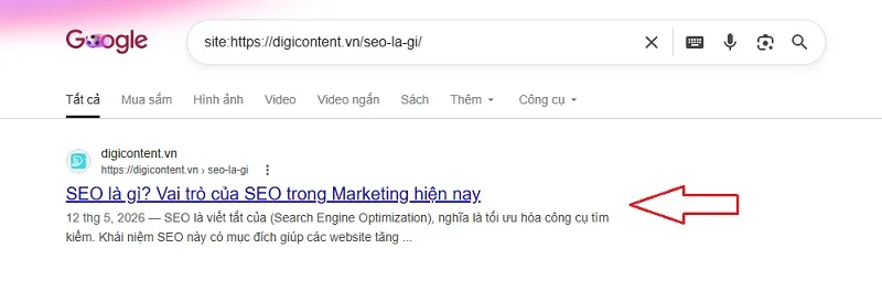 Google index bài viết cụ thể