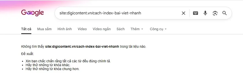 Google không index bài viết