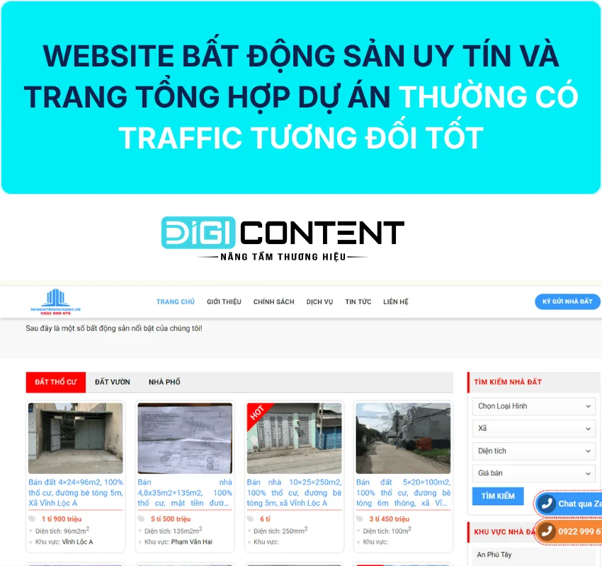 Mua backlink từ Website bất động sản uy tín
